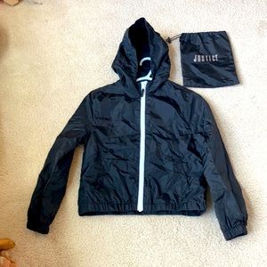 Girls raincoat with hood and travel bag